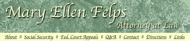 Mary Ellen Felps - Attorney at Law - Austin, TX - Social Security Disability - Federal Court Appeals